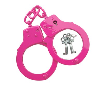 Handcuffs-Pink Coated Steel-Single Lock