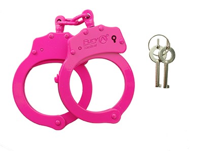 Handcuffs-Pink Coated Steel-Double Lock