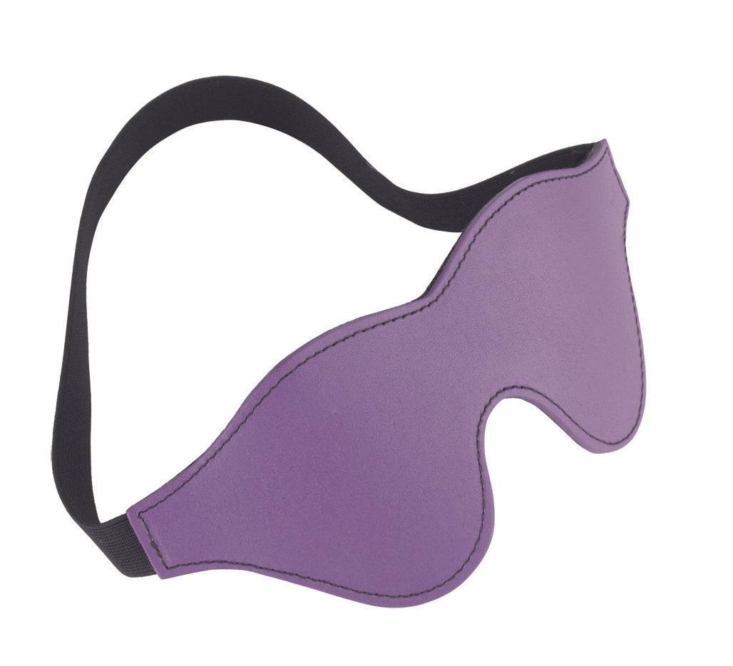 Crave Blindfold - Classic Cut - Violet Leather, Black Fur