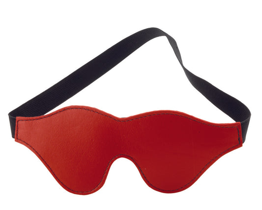 Redline Blindfold - Classic Cut - Red Leather, Black Fur