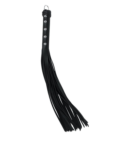 20 in Strap Whip - Black Leather