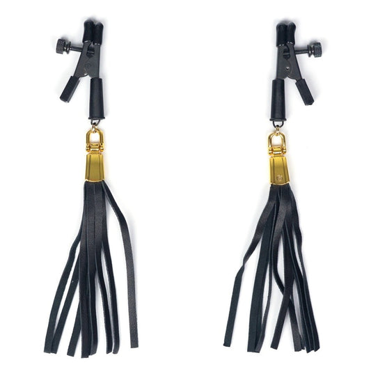 ALLIGATOR TIP CLAMP WITH LEATHERETTE TASSELS