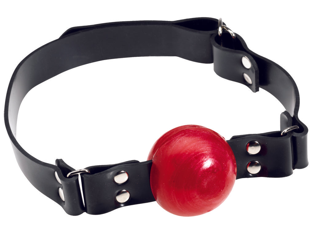 Rubberline Gag - Large Ball - D Ring - Neoprene Strap, Red Ball