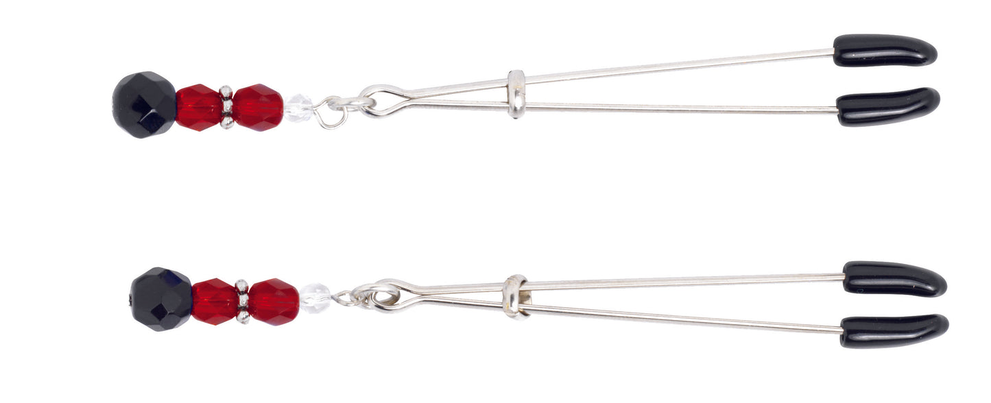 Red Beaded Clamps - Tweezer