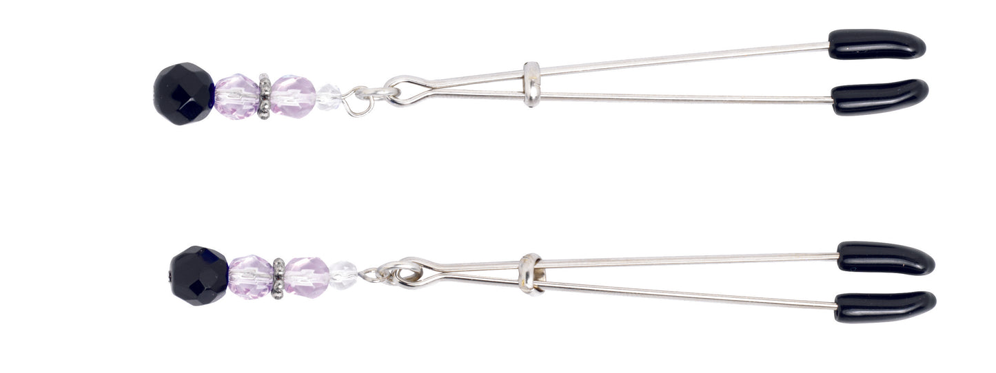 Purple Beaded Clamps - Tweezer