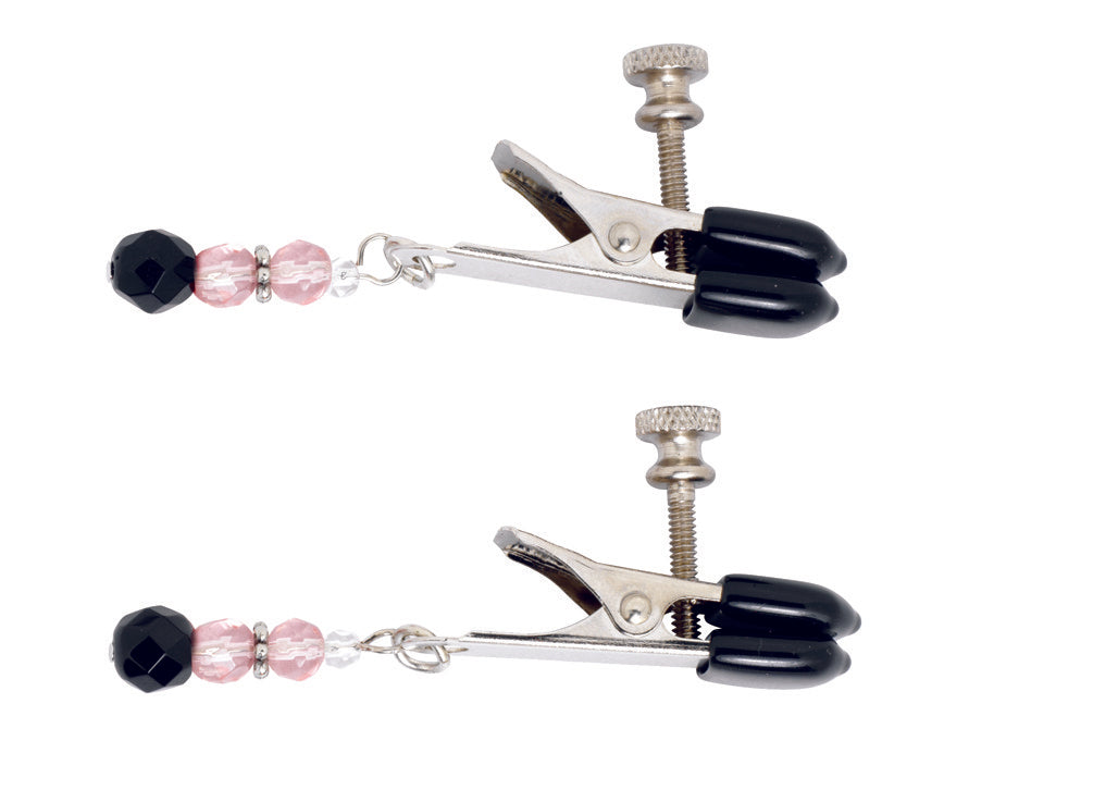 Pink Beaded Clamps - Adjustable Broad Tip