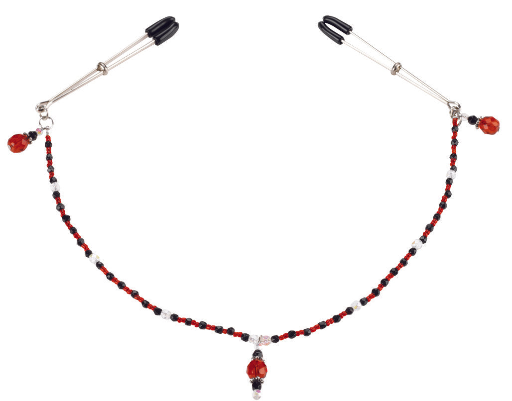 Single Strand Deluxe Beaded Clamps - Red