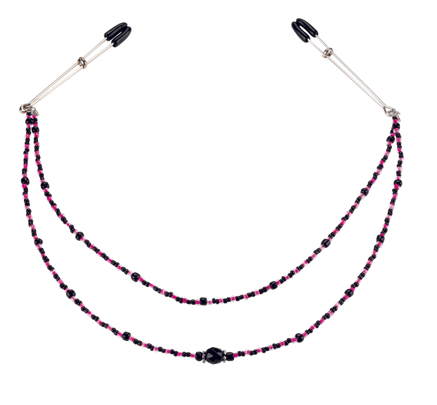 Double Strand Deluxe Beaded Clamps - Pink