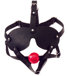 Red & Black Head Harness Blindfold