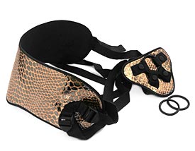 FAUX LEATHER STRAP-ON WITH BACK SUPPORT