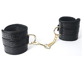 WRIST RESTRAINTS-FAUX LEATHER CROCODILE PRINT