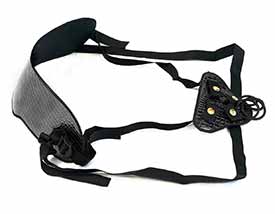 FAUX LEATHER STRAP-ON WITH BACK SUPPORT-CROCODILE PRINT