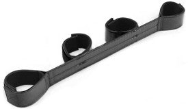 FAUX LEATHER WRIST AND ANKLE SPREADER BAR-CROCODILE PRINT