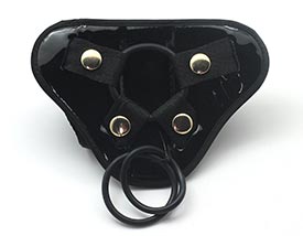 FAUX GLOSSY LEATHER STRAP-ON HARNESS