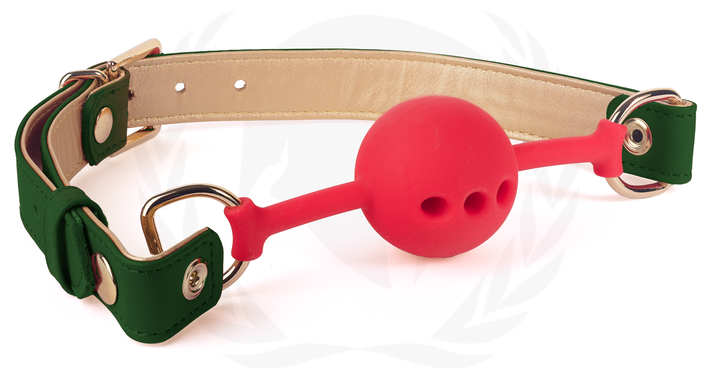 VEGAN GAG-GREEN/GOLD PU STRAPS