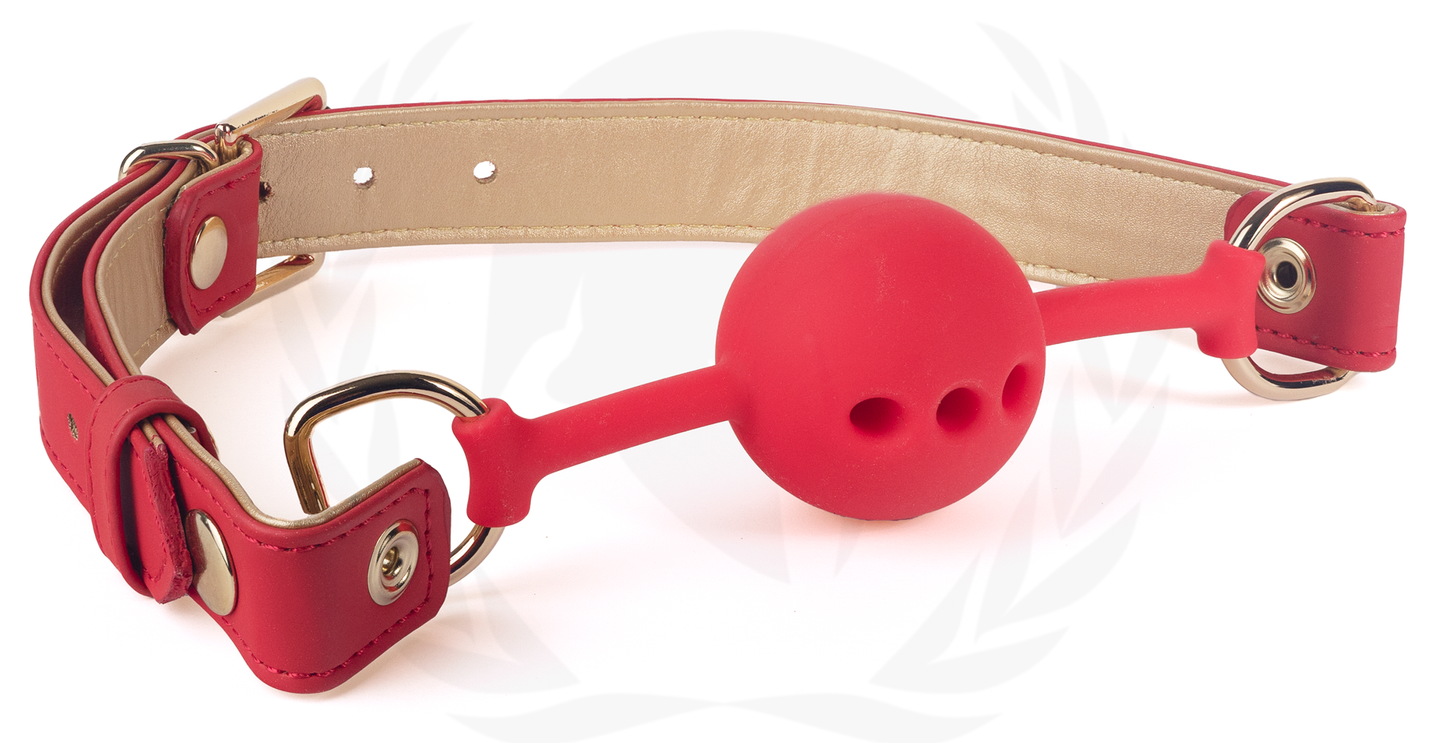 VEGAN GAG-RED/GOLD PU STRAPS