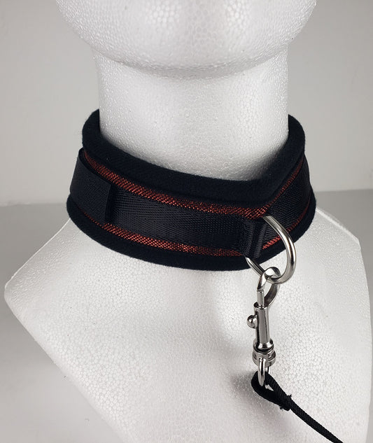Collar and Leash-Neoprene Red